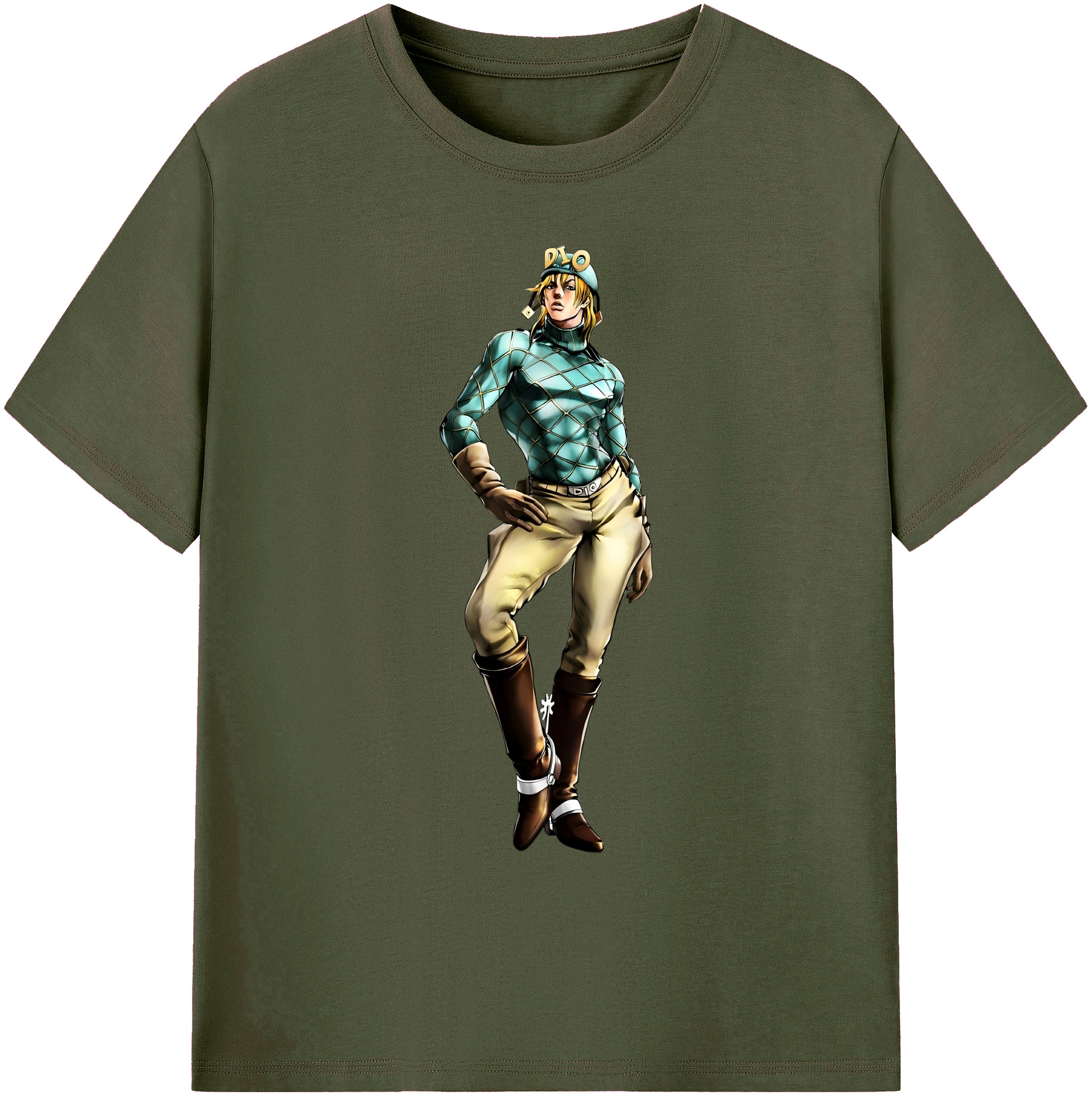 （画像用） ジョジョの奇妙な冒険 ディオ?ブランドー JoJo's Bizarre Adventure Dio Brando 綿100％ メンズ半袖Tシャツ｜肌触りやわらか＆通気性